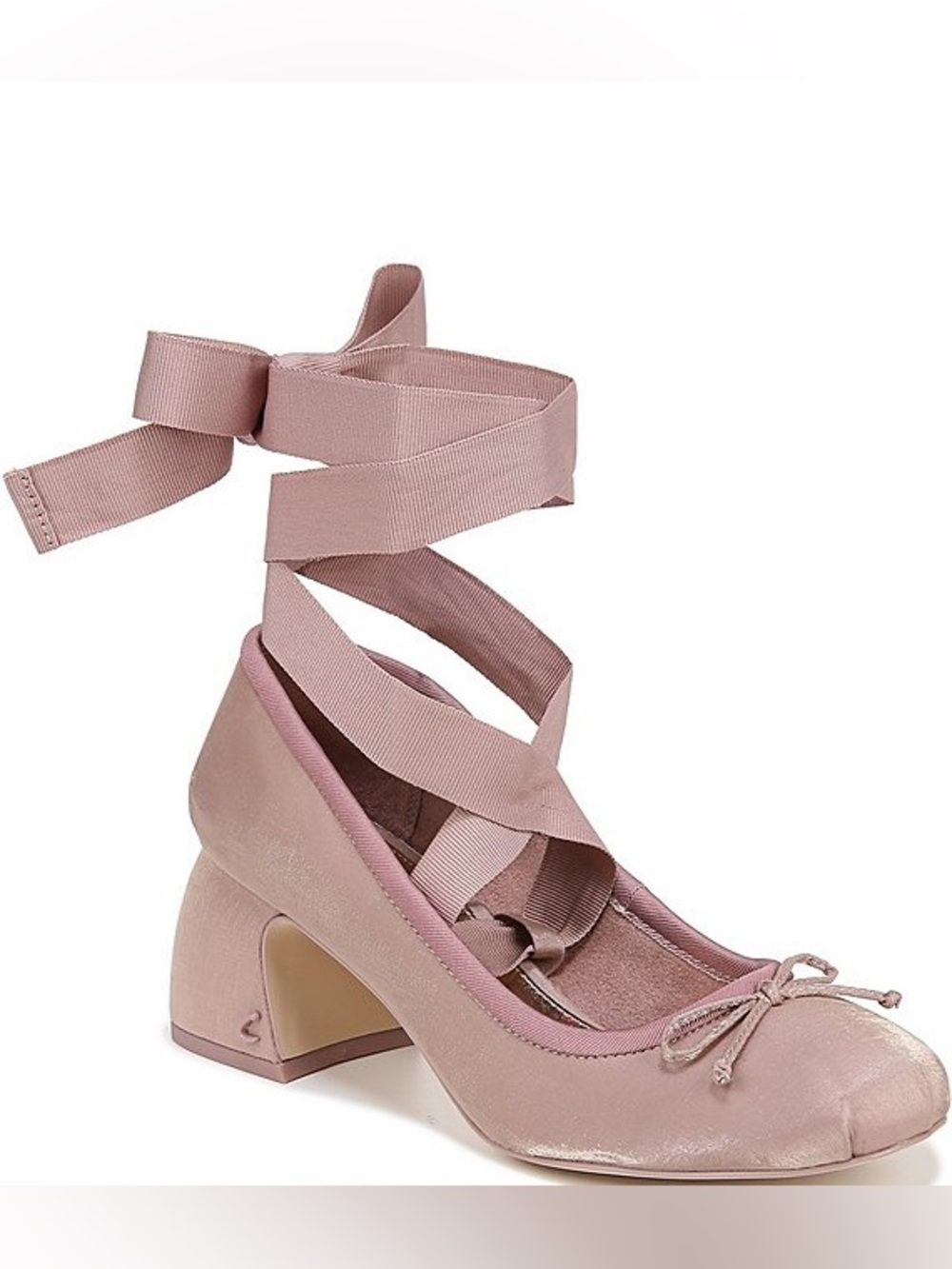 Circus NY by Sam Edelman Della Ballet Ankle Wrap Block Heel Shimmer Pumps